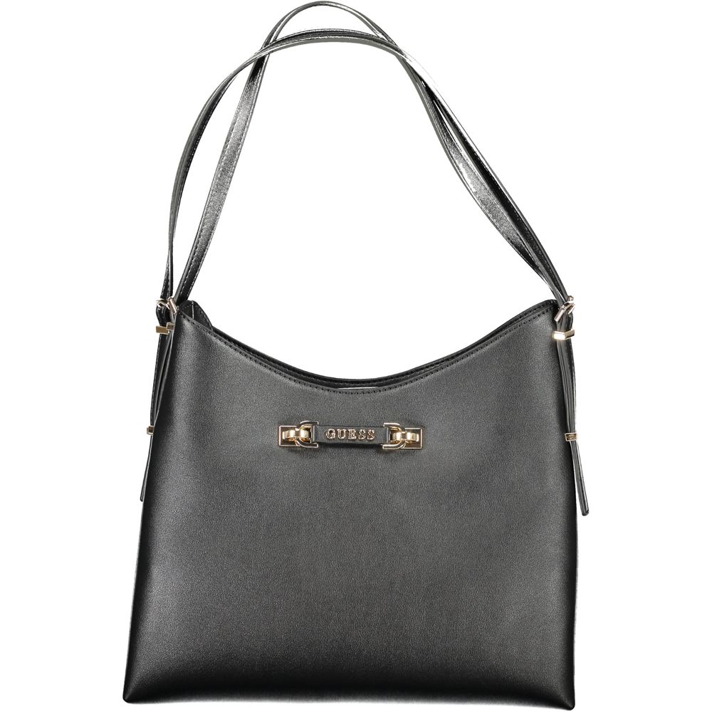 Guess Jeans Black Polyurethane Women Handbag | Regal Royce