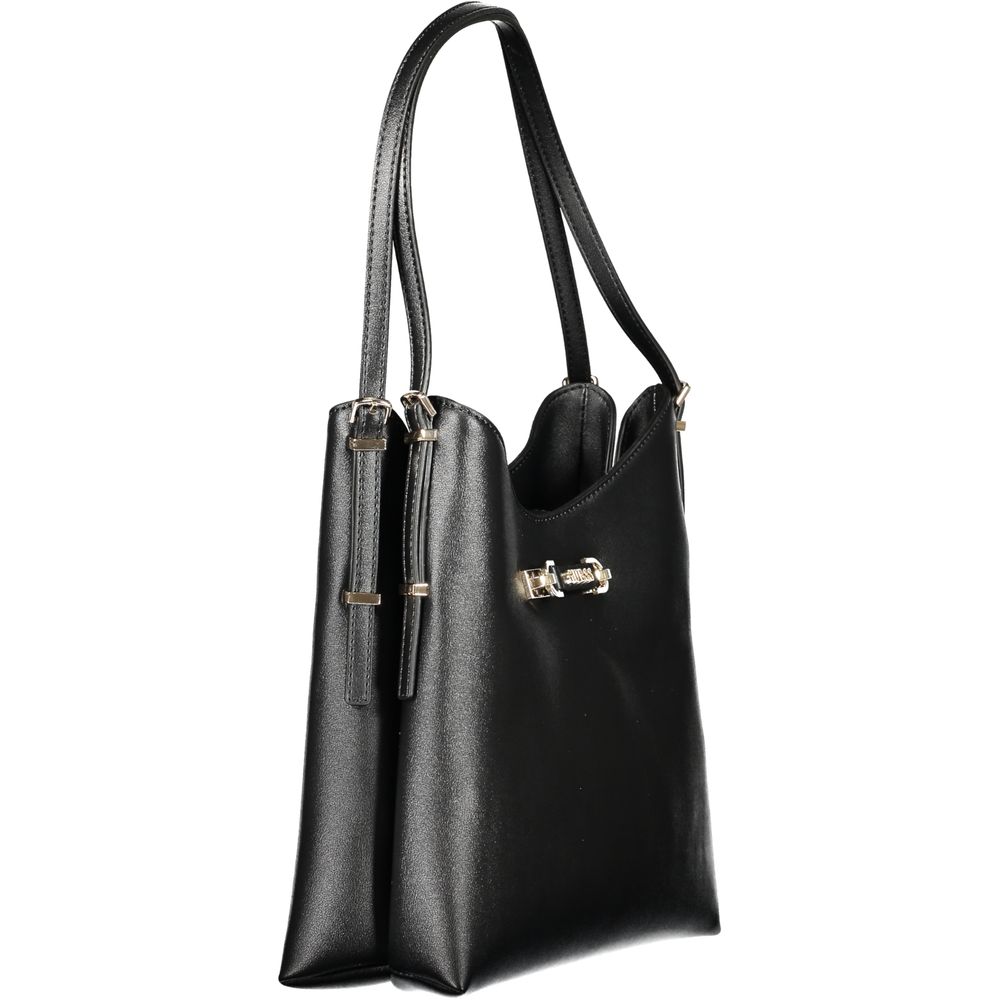 Guess Jeans Black Polyurethane Women Handbag | Regal Royce