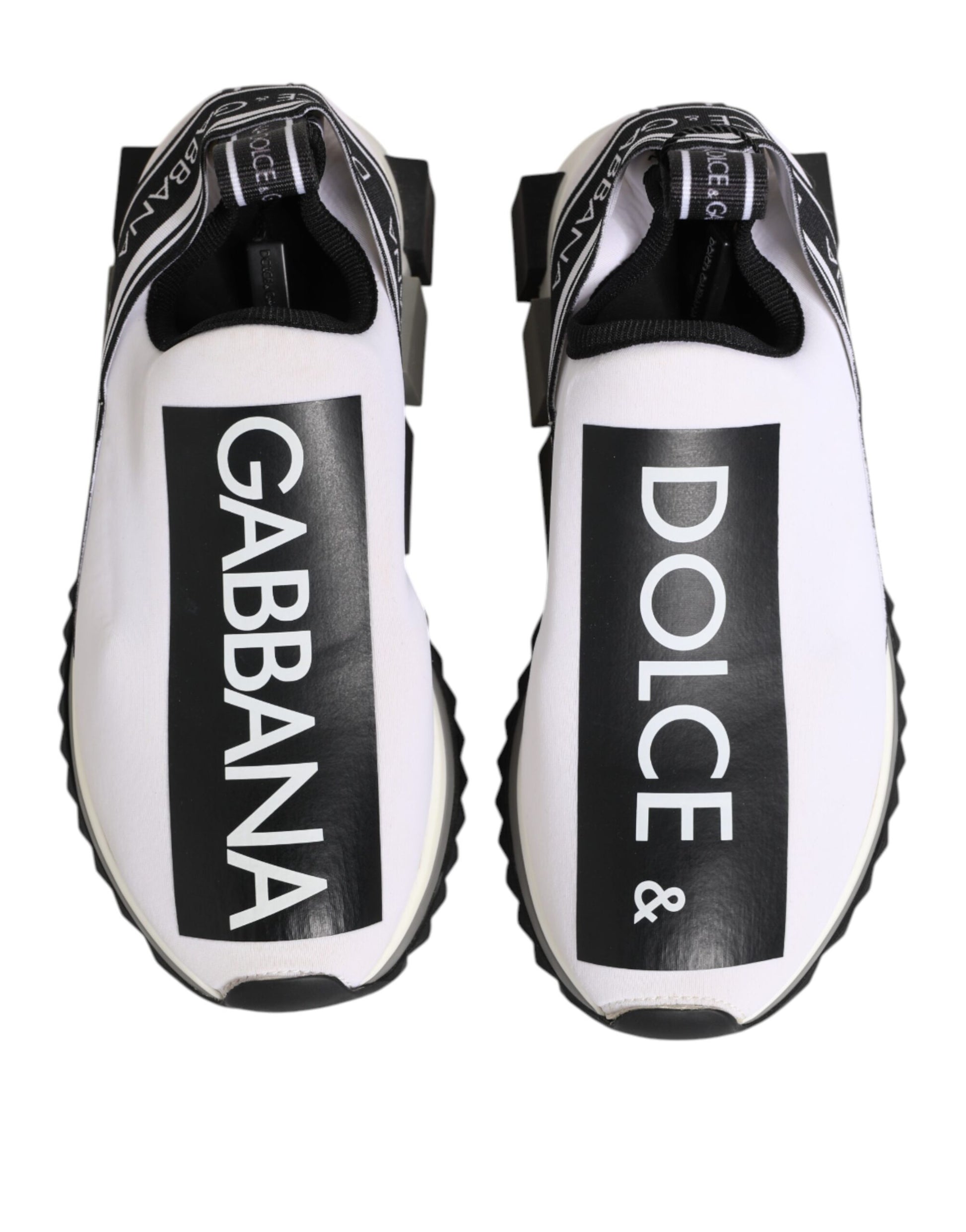 Dolce & Gabbana Black White Slip On Sorrento Sneakers Shoes