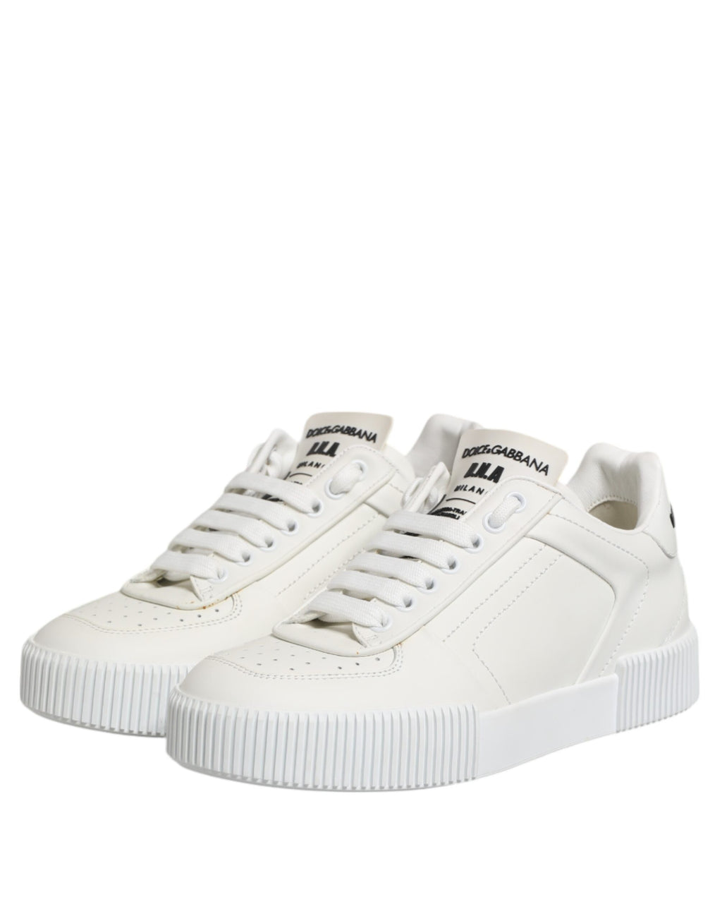 Dolce & Gabbana White Miami Leather Low Top Sneakers Shoes