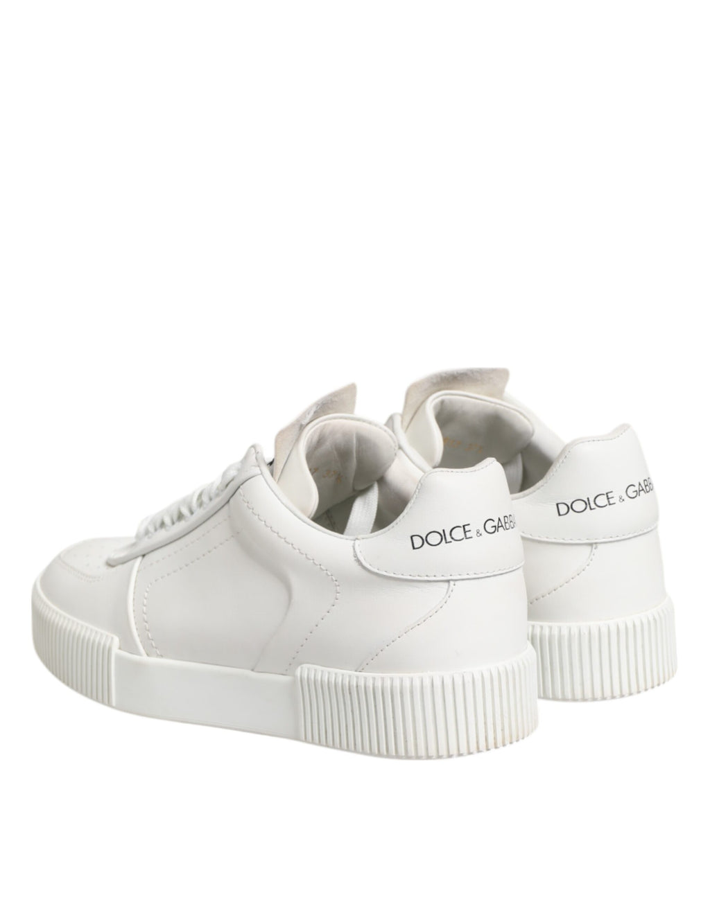 Dolce & Gabbana White Miami Leather Low Top Sneakers Shoes