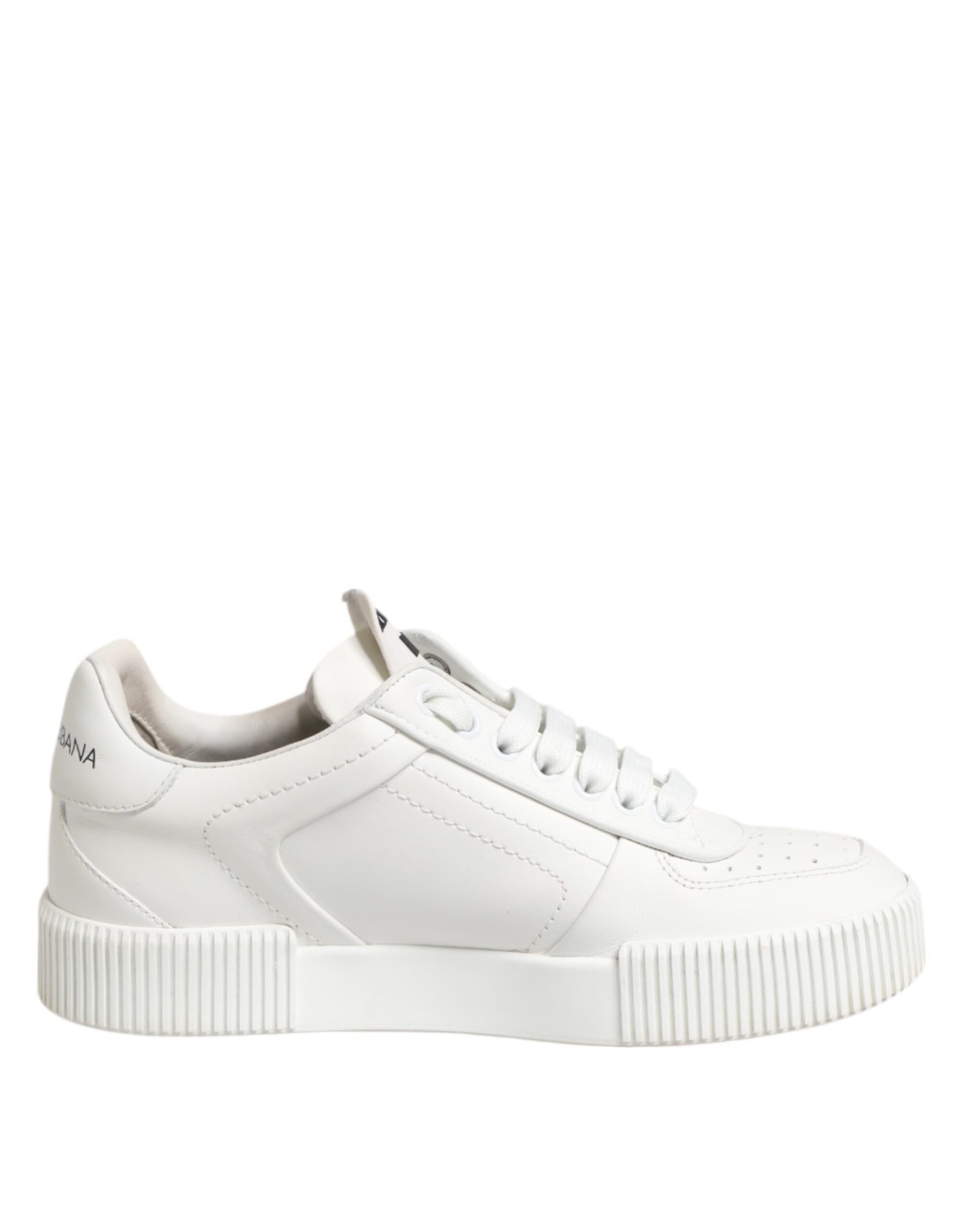 Dolce & Gabbana White Miami Leather Low Top Sneakers Shoes | Regal Royce