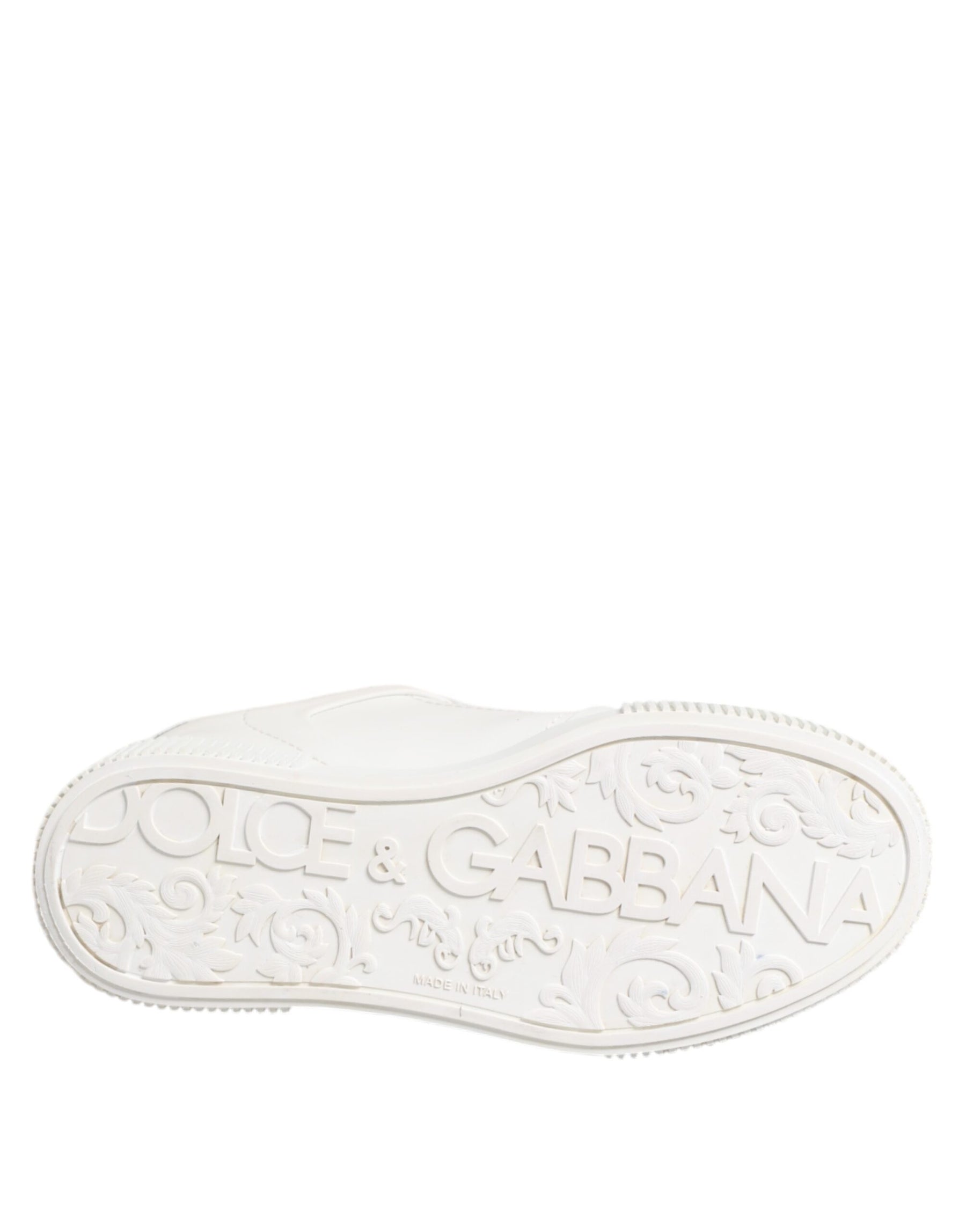 Dolce & Gabbana White Miami Leather Low Top Sneakers Shoes | Regal Royce