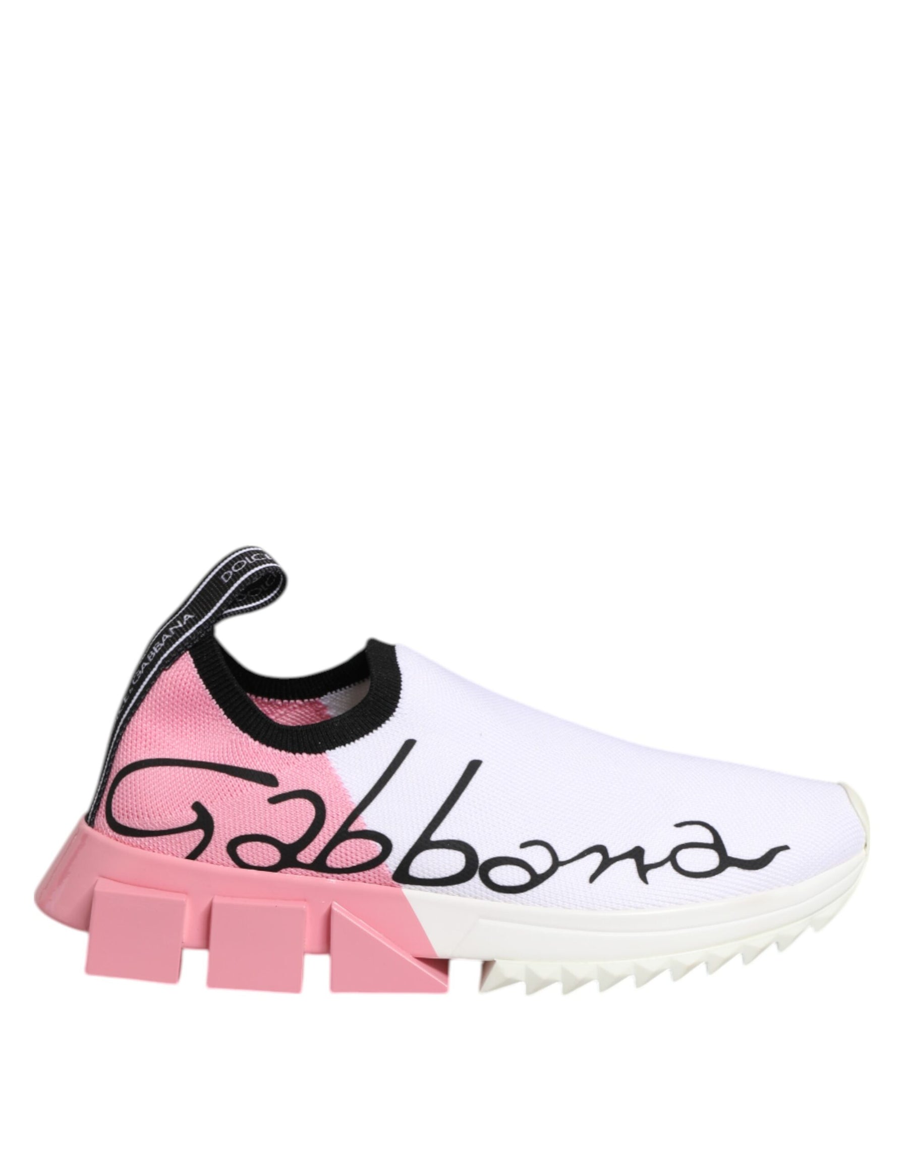 Dolce & Gabbana White Pink Low Top Sorrento Sneakers Shoes | Regal Royce