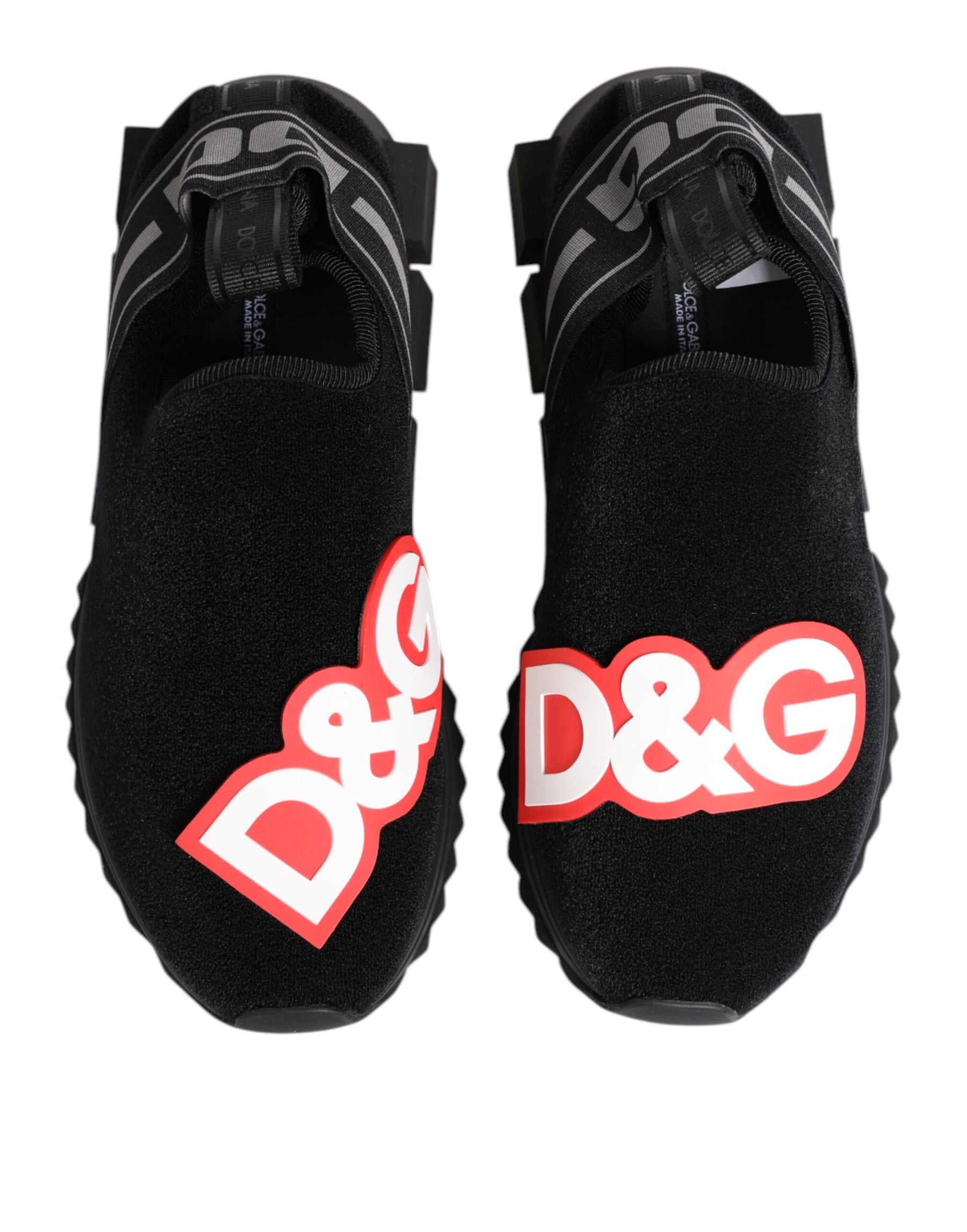 Dolce & Gabbana Black Grey Slip On Sorrento Sneakers Shoes | Regal Royce