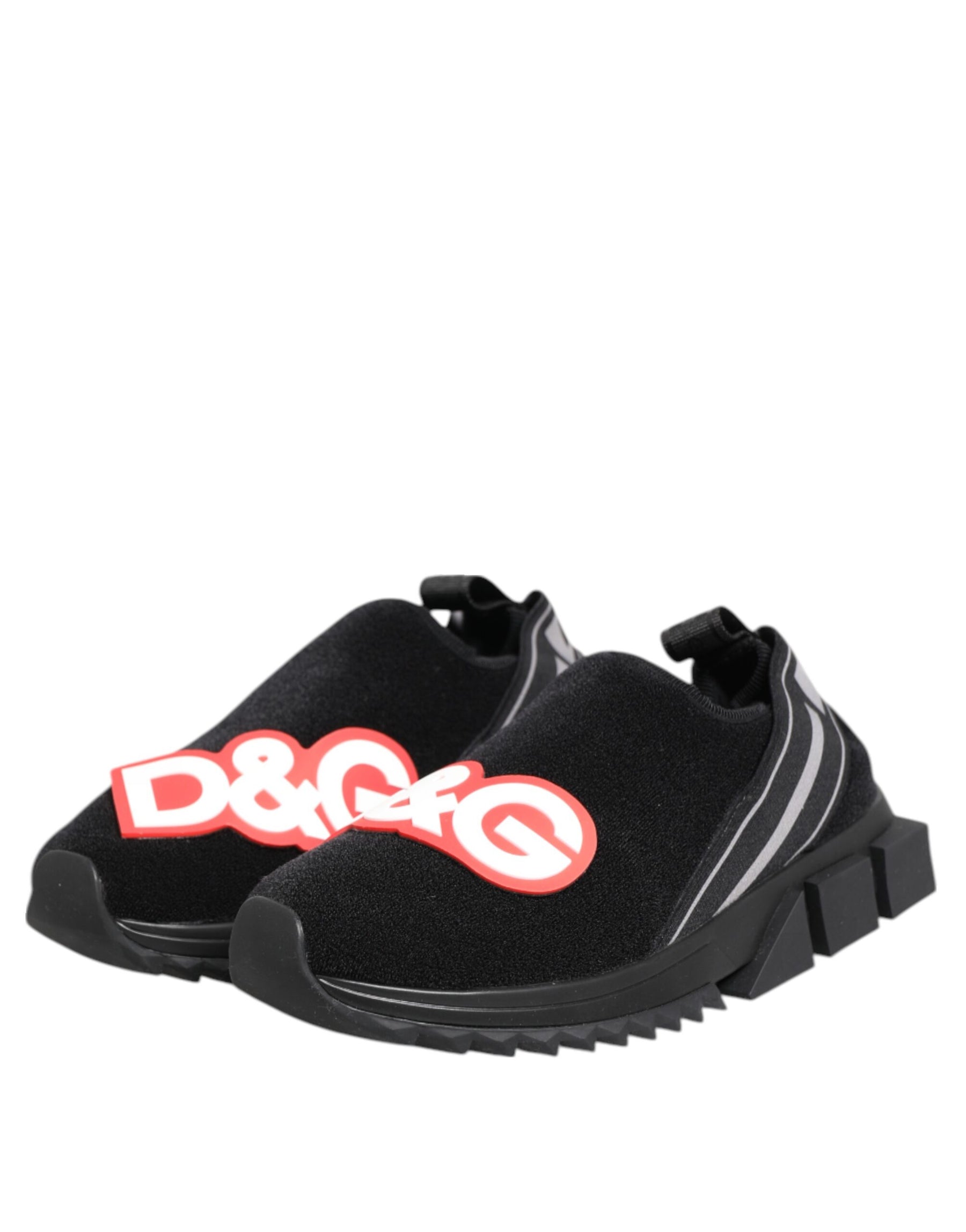 Dolce & Gabbana Black Grey Slip On Sorrento Sneakers Shoes | Regal Royce
