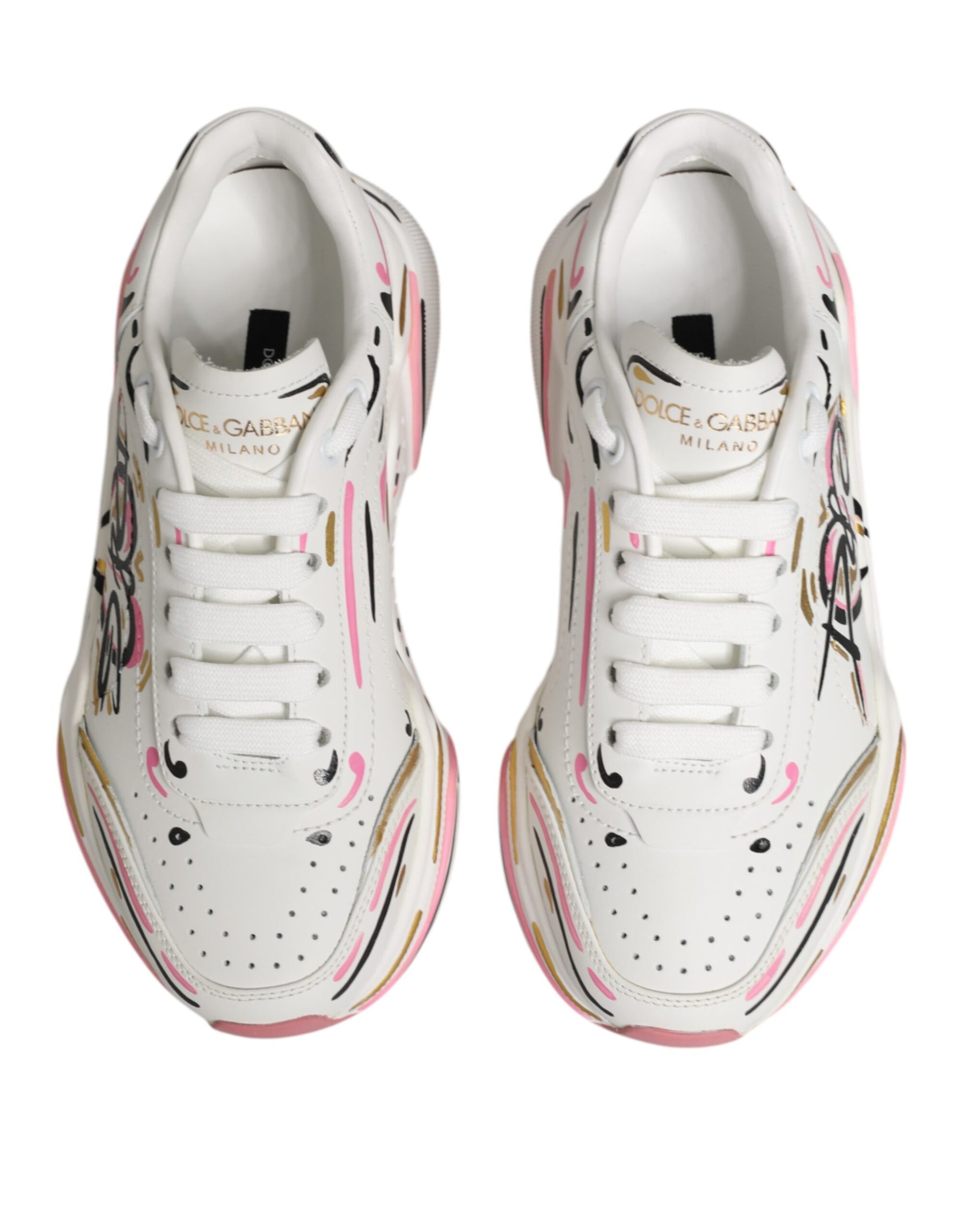 Dolce & Gabbana Multicolor Hand Painted DAYMASTER Sneaker Shoes | Regal Royce