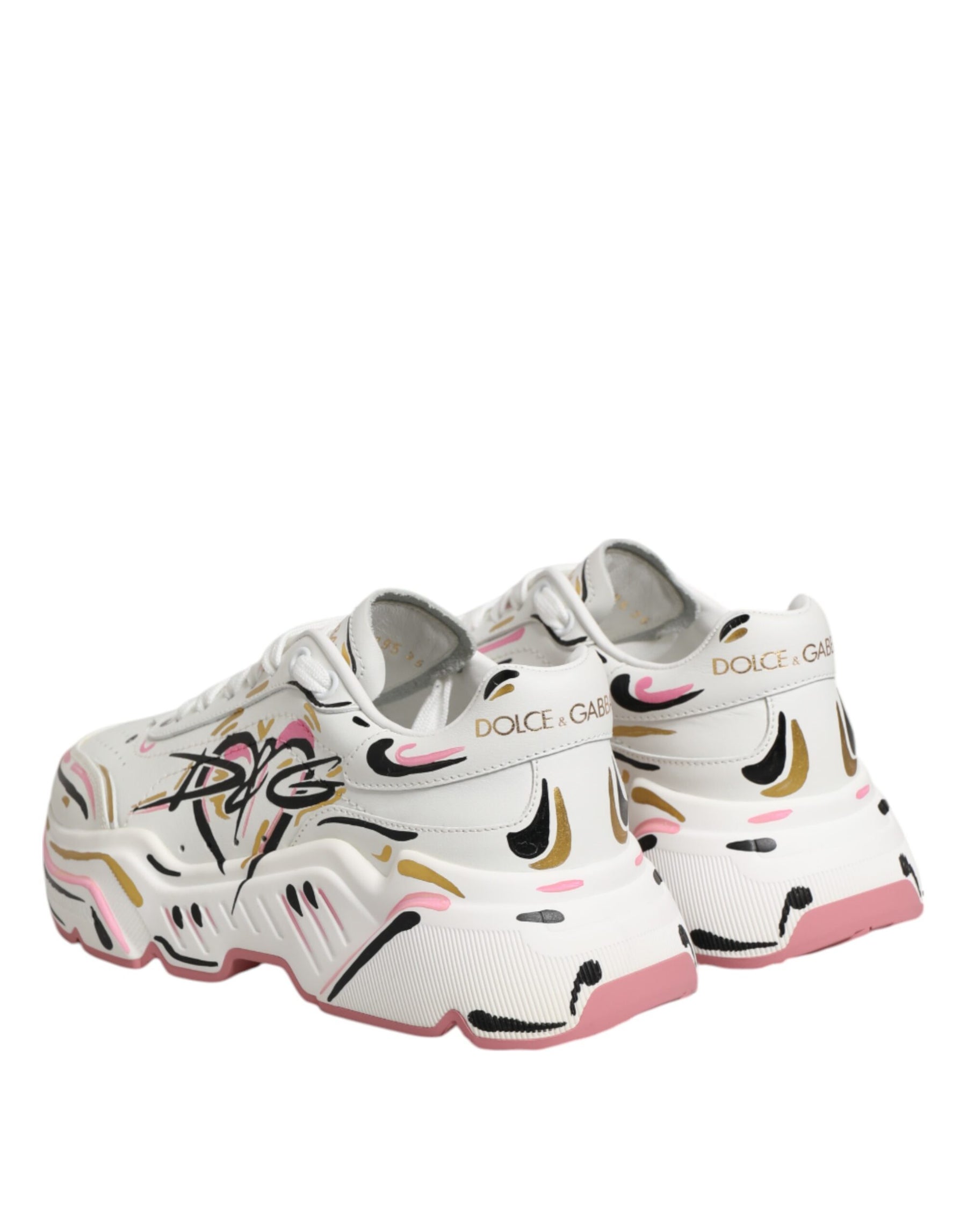Dolce & Gabbana Multicolor Hand Painted DAYMASTER Sneaker Shoes | Regal Royce