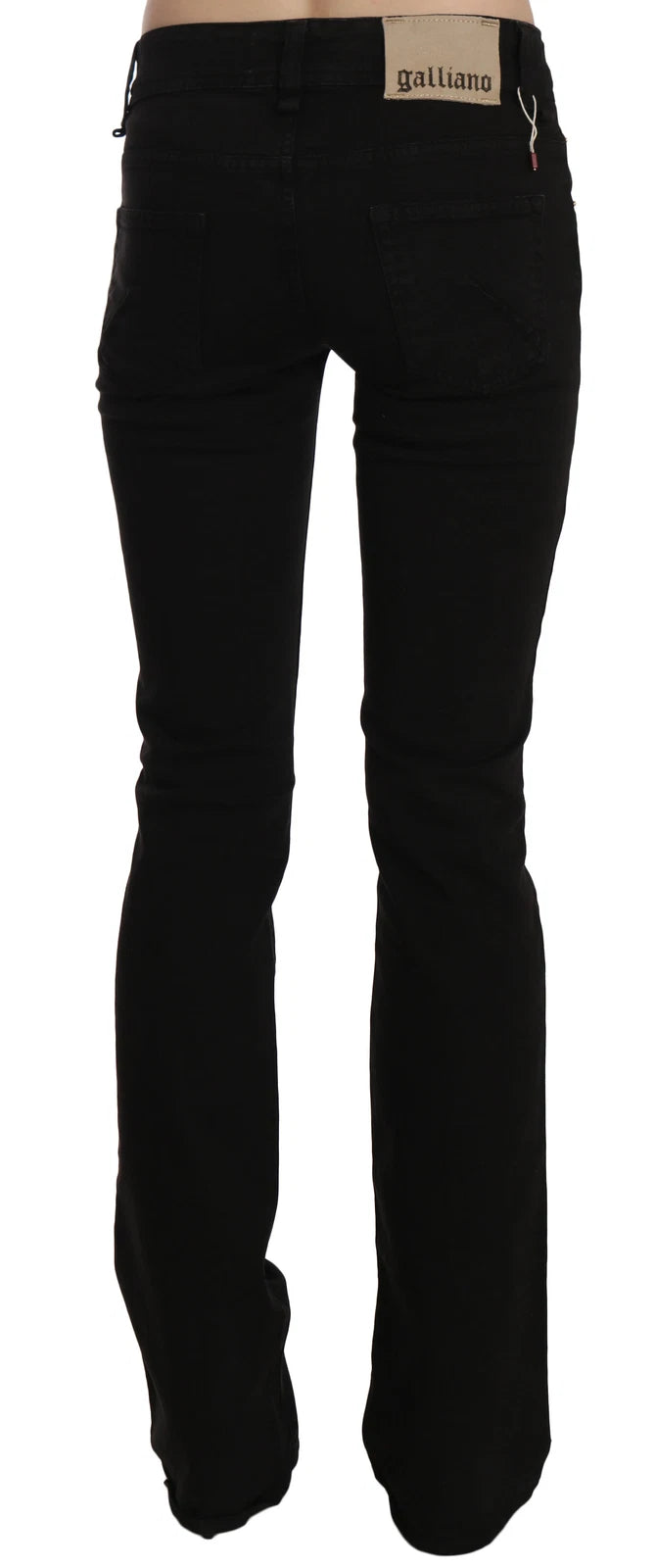 John Galliano Black Low Waist Slim Leg Skinny Denim Casual Pants Jeans | Regal Royce