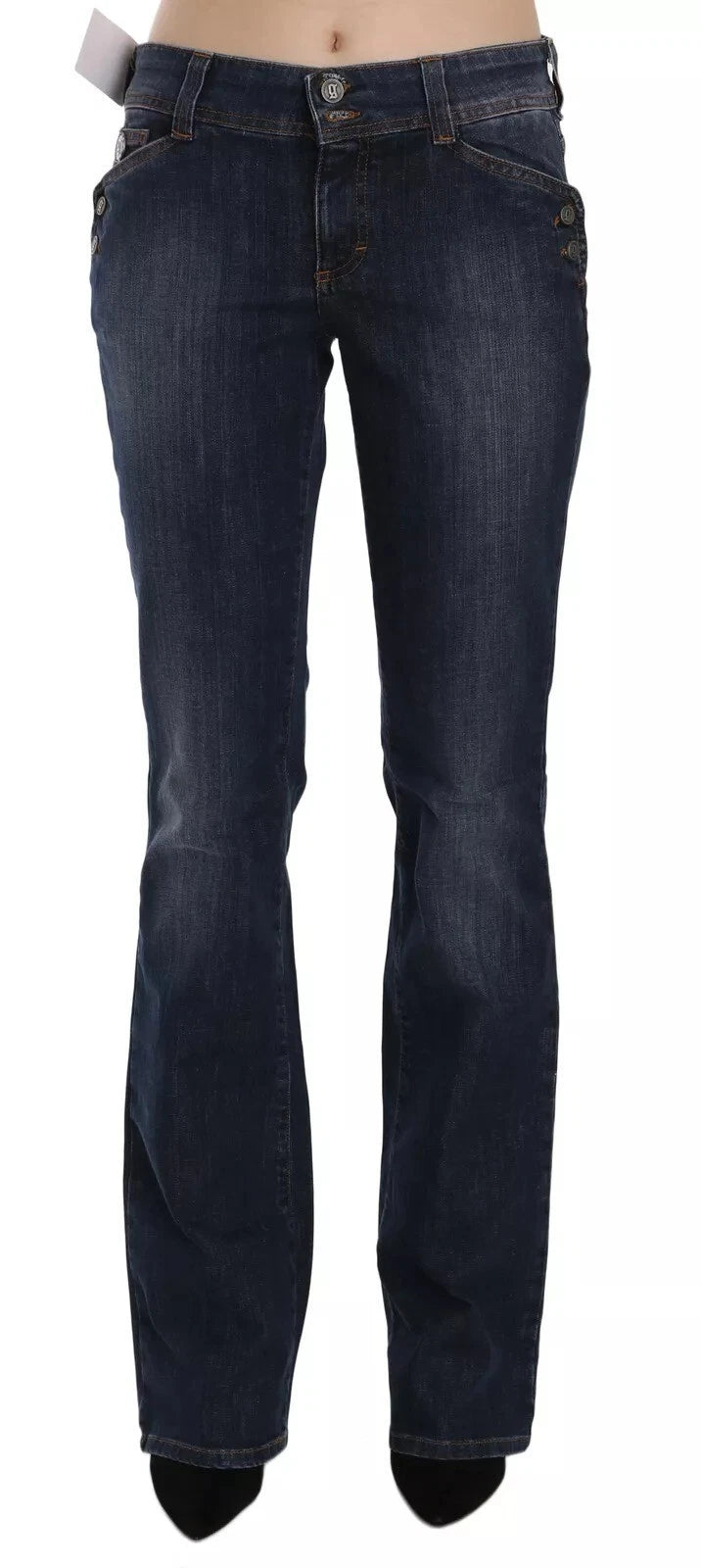 John Galliano Blue Washed Mid Waist Flared Denim Casual Pants Jeans | Regal Royce
