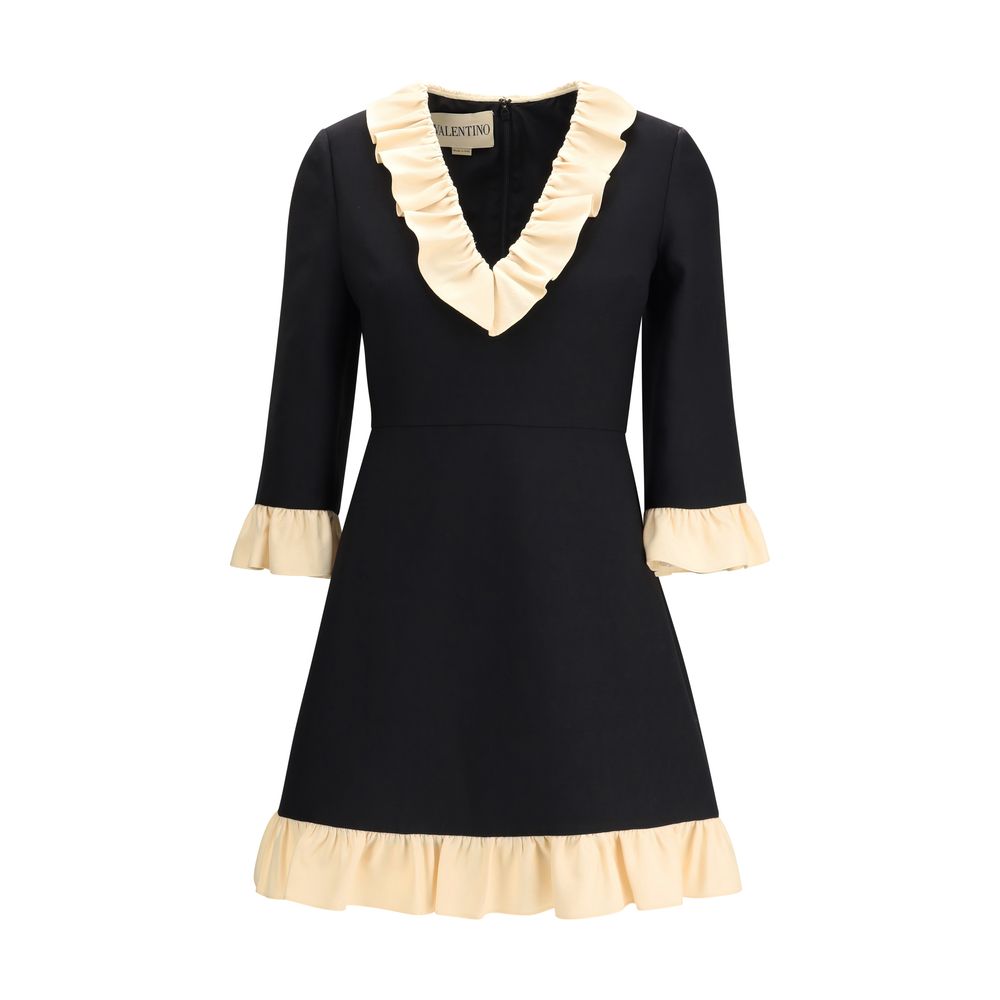 Valentino Black Fleece Wool Cocktail Dress | Regal Royce