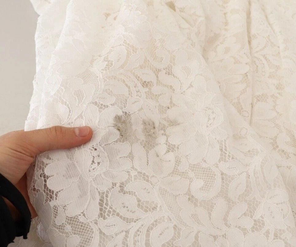 Dolce & Gabbana White Flower Lace Corsage Long Maxi Dress | Regal Royce