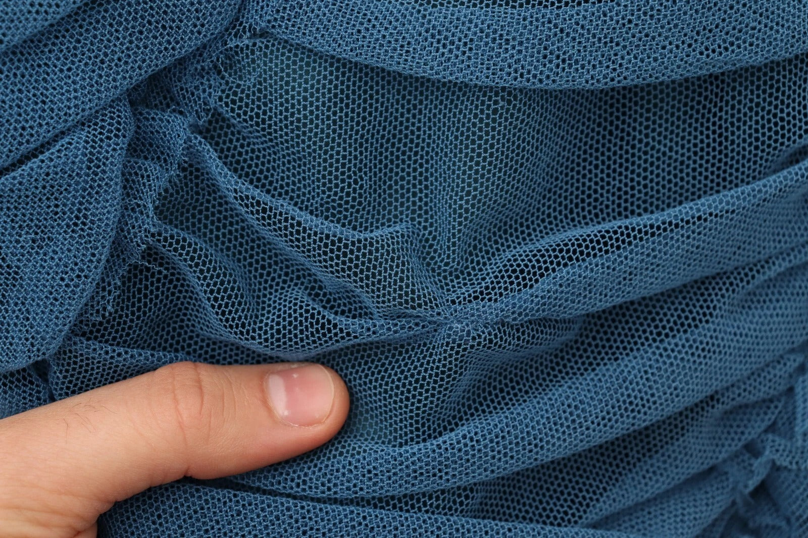 Dolce & Gabbana Blue Mesh Trim Ruched Tulle Sheath Dress | Regal Royce