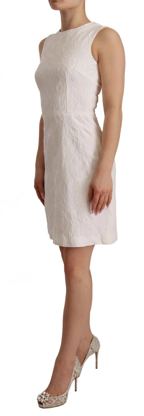 Dolce & Gabbana White Floral Sleeveless Sheath Mini Dress | Regal Royce