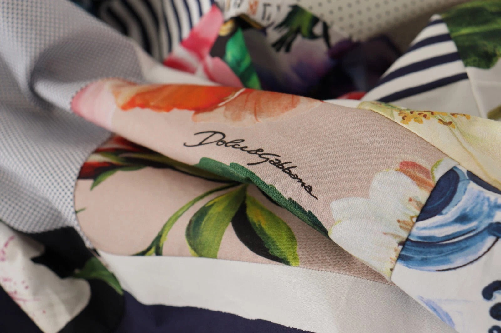 Dolce & Gabbana Multicolor Poplin Floral Mini Flared Dress | Regal Royce