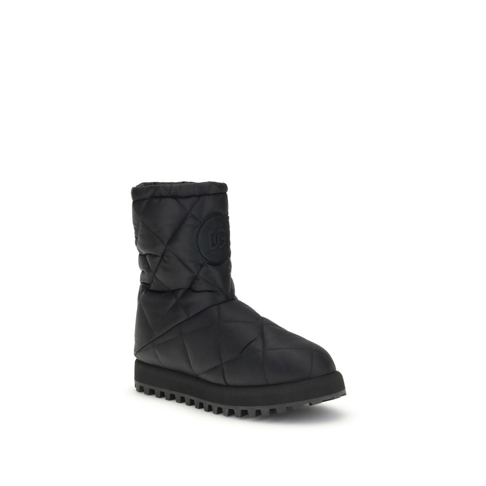 Dolce & Gabbana Black Polyamide Flat Boots | Regal Royce