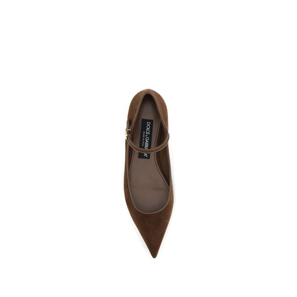 Dolce & Gabbana Brown Goatskin Ballet Flats | Regal Royce