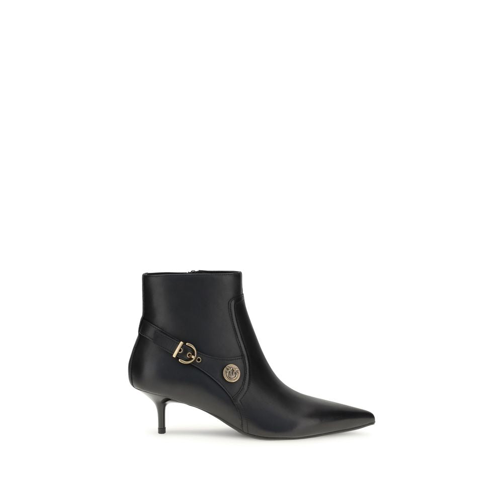 PINKO Black Calf Leather Bos Taurus Ankle Boots | Regal Royce
