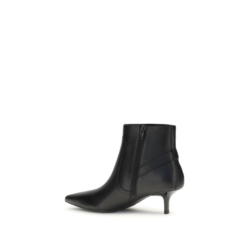 PINKO Black Calf Leather Bos Taurus Ankle Boots | Regal Royce
