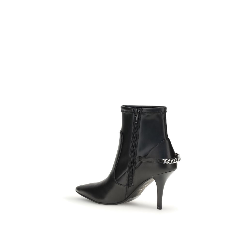 PINKO Black Calf Leather Bos Taurus Ankle Boots | Regal Royce