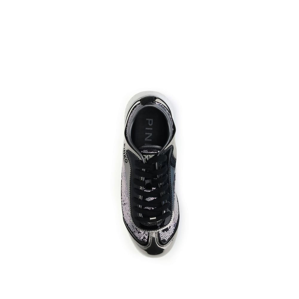 PINKO Silver Nylon Chunky Sneakers | Regal Royce