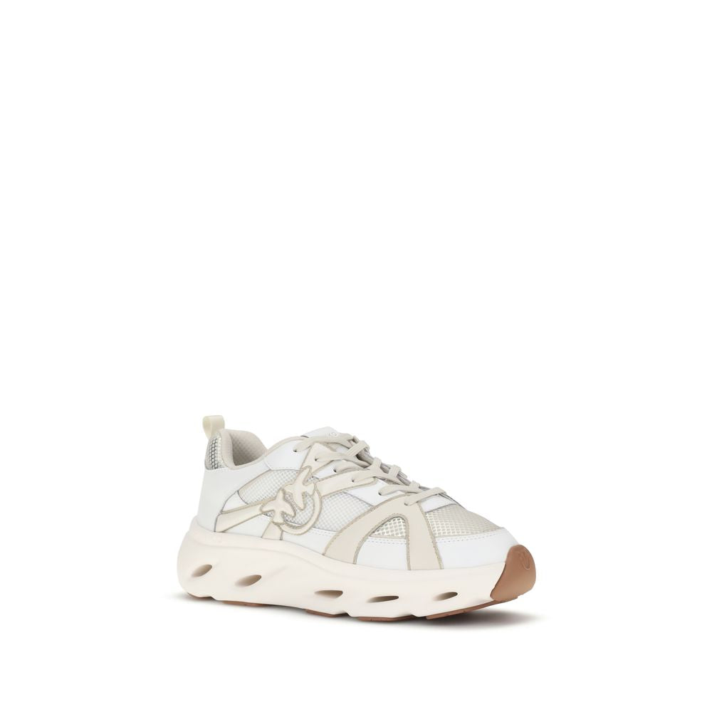 PINKO White Calf Leather Bos Taurus Chunky Sneakers | Regal Royce