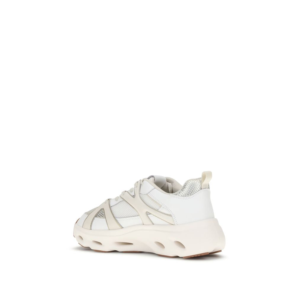 PINKO White Calf Leather Bos Taurus Chunky Sneakers | Regal Royce