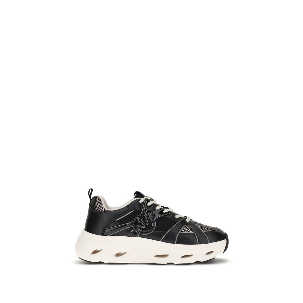 PINKO Black Calf Leather Bos Taurus Chunky Sneakers | Regal Royce