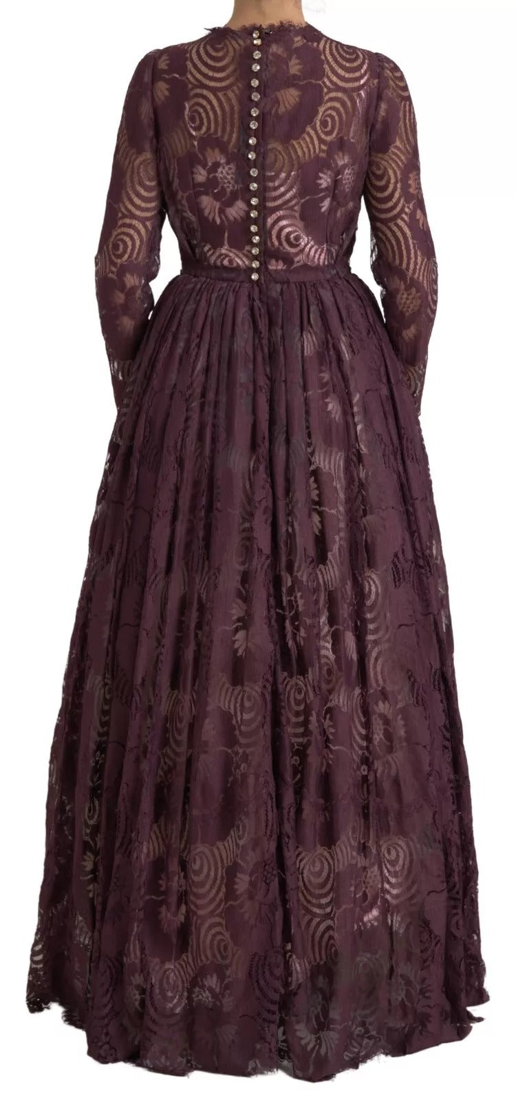 Dolce & Gabbana Purple Viscose Crystal A-Line Gown Dress | Regal Royce