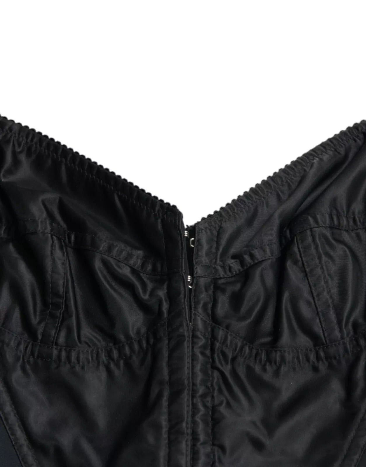 Dolce & Gabbana Black Nylon Bodycon Corset Bustier Mini Dress | Regal Royce