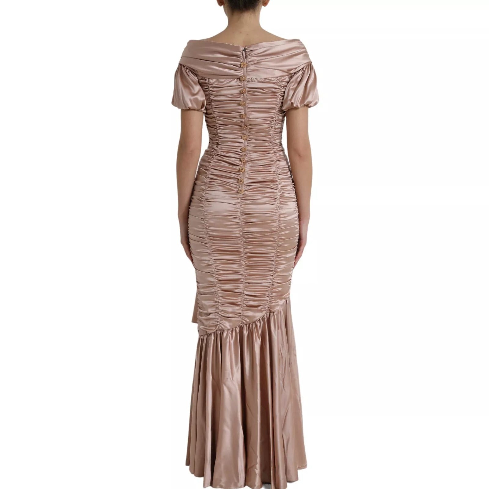Dolce & Gabbana Pink Silk Stretch Sheath Mermaid Gown Dress | Regal Royce