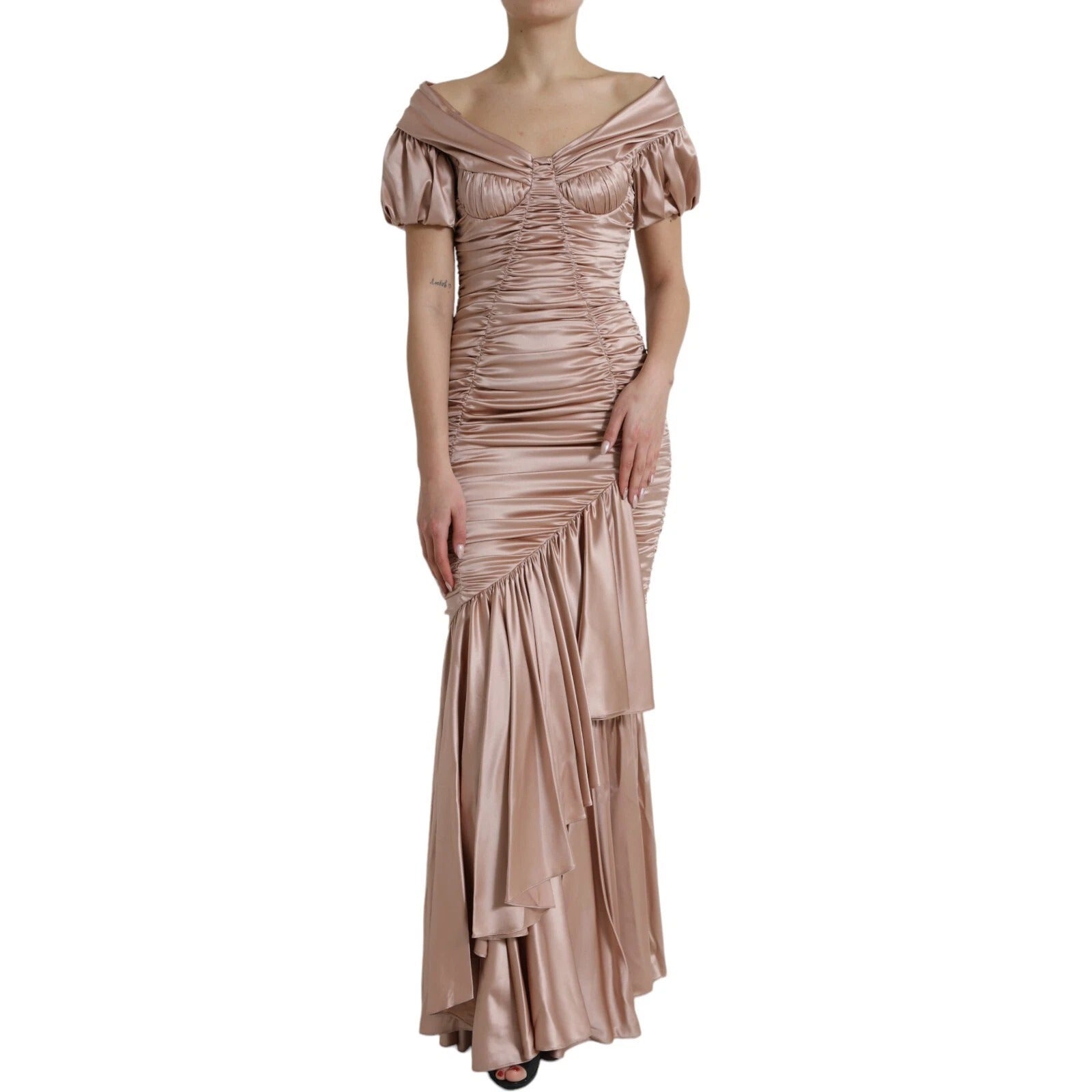 Dolce & Gabbana Pink Silk Stretch Sheath Mermaid Gown Dress | Regal Royce