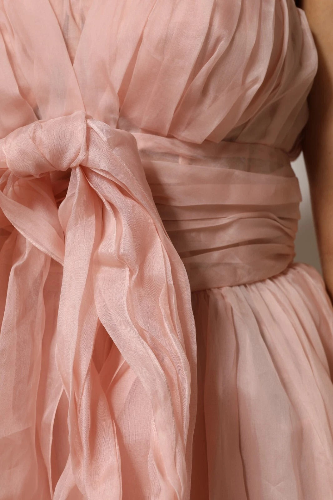 Dolce & Gabbana Pink Silk Chiffon A-line Pleated Midi Dress | Regal Royce