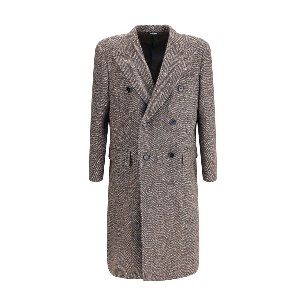 Dolce & Gabbana Gray Fleece Wool Coat | Regal Royce