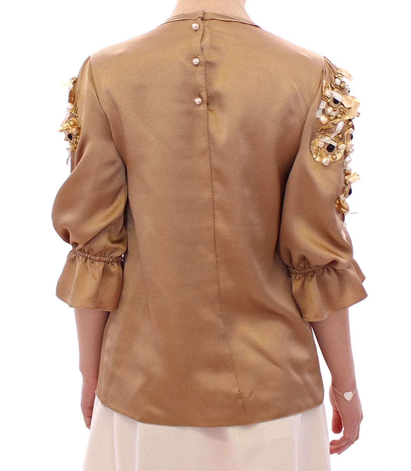 Dolce & Gabbana Gold SPECIAL Piece Runway Crystal Blouse | Regal Royce