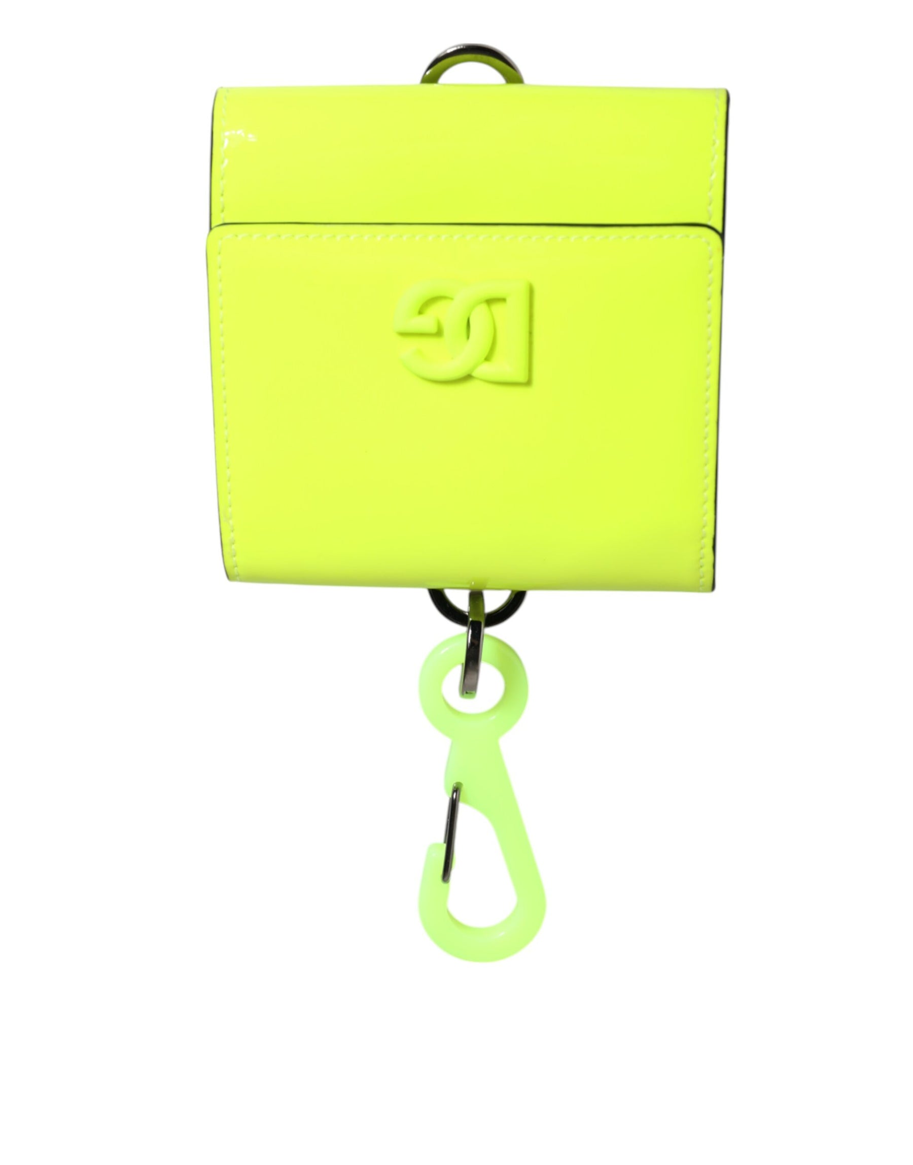 Dolce & Gabbana Yellow Green Bifold DG Logo Neck Strap Cardholder Wallet | Regal Royce