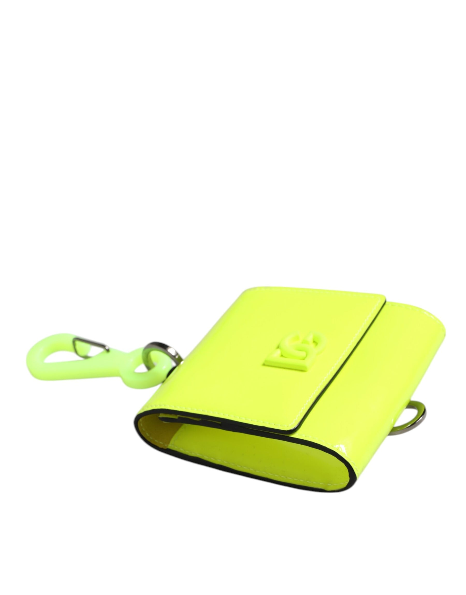 Dolce & Gabbana Yellow Green Bifold DG Logo Neck Strap Cardholder Wallet | Regal Royce