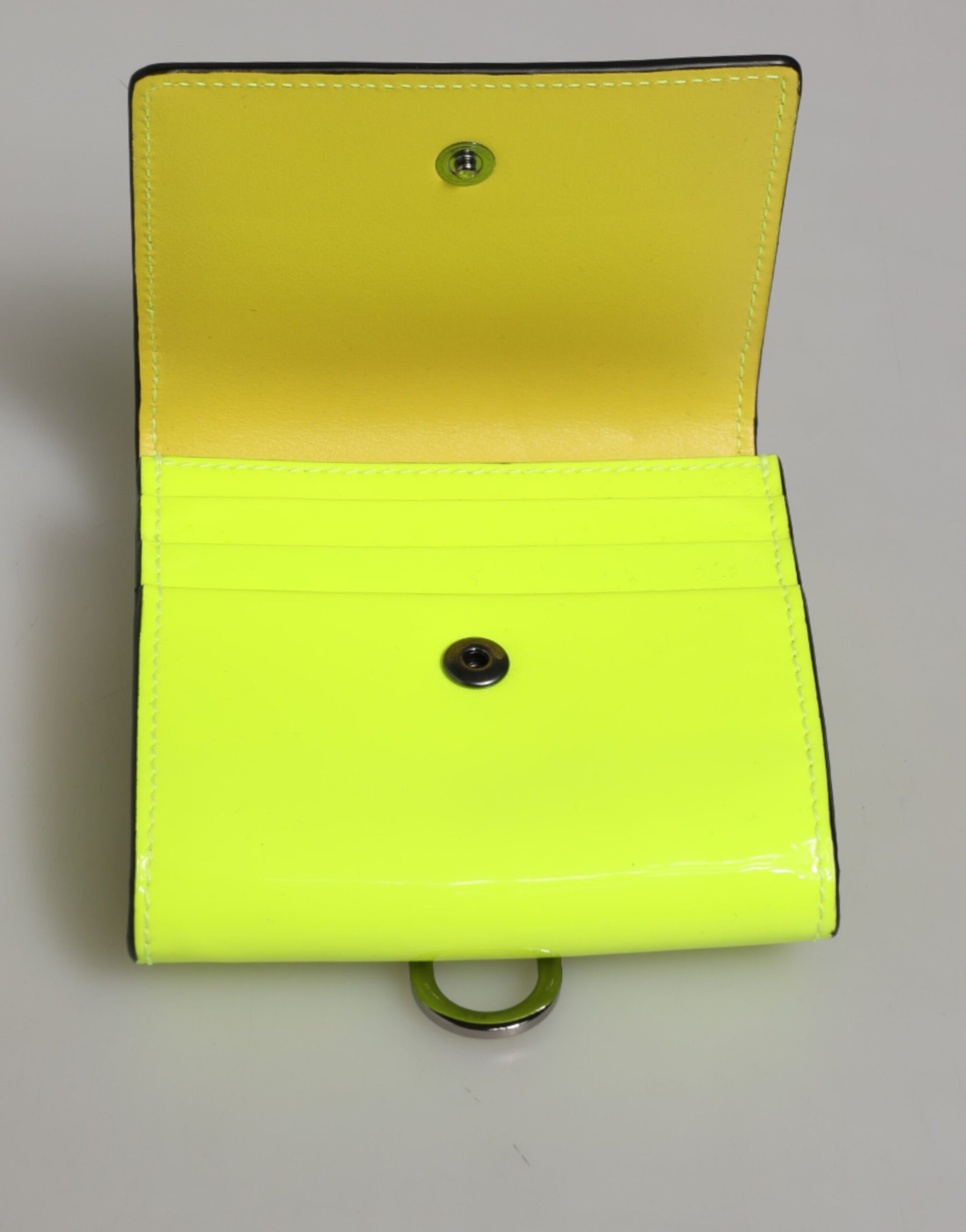 Dolce & Gabbana Yellow Green Bifold DG Logo Neck Strap Cardholder Wallet | Regal Royce