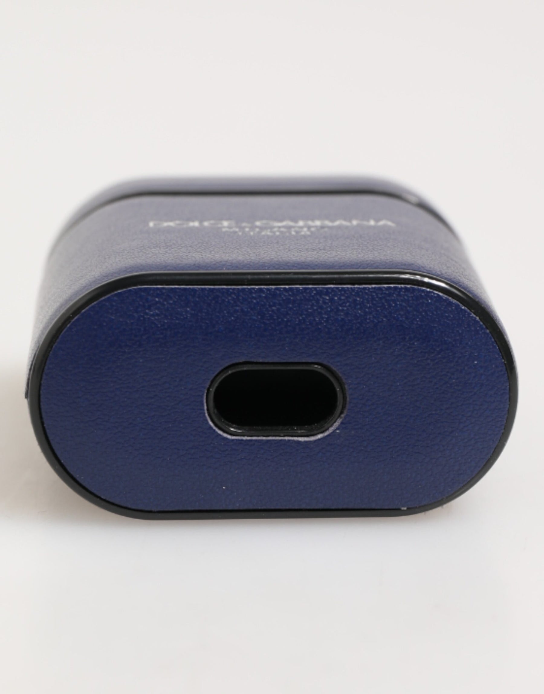 Dolce & Gabbana Blue Leather Logo Print Flip Holder Men Airpods Case | Regal Royce
