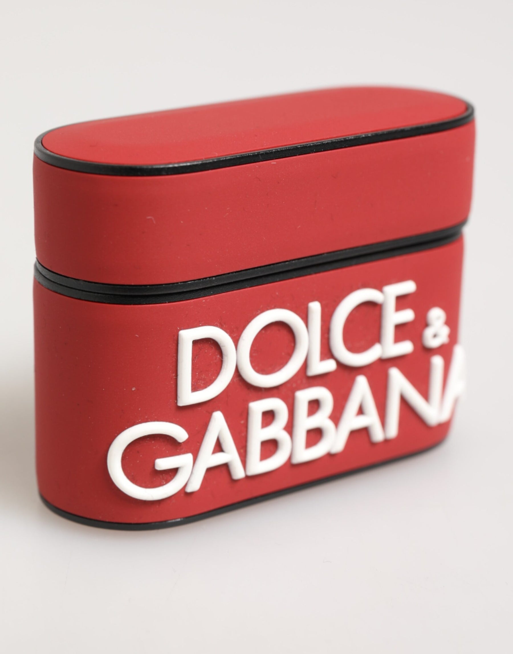 Dolce & Gabbana Red White Silicone Embossed Logo Accessory Airpods Case | Regal Royce