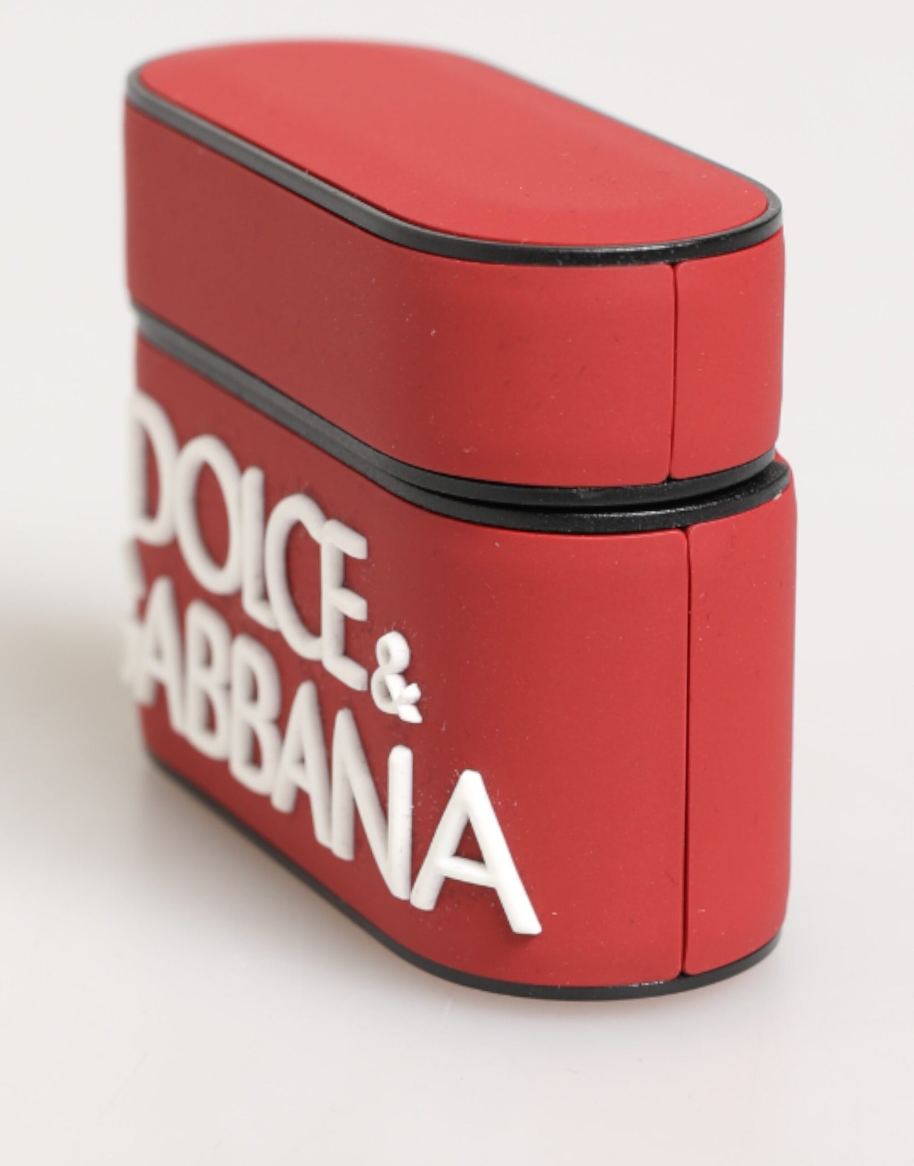 Dolce & Gabbana Red White Silicone Embossed Logo Accessory Airpods Case | Regal Royce