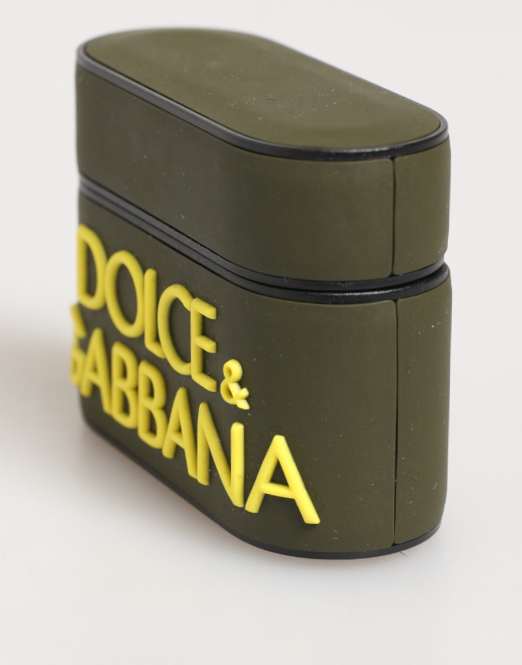 Dolce & Gabbana Army Green Rubber Logo Embossed Accessory  Airpods Case | Regal Royce