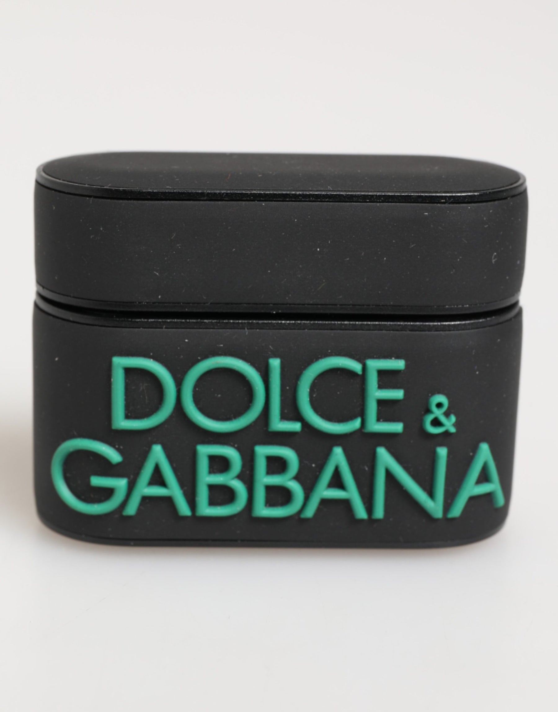 Dolce & Gabbana Black Mint Rubber Logo Embossed Accessory Airpods Case | Regal Royce