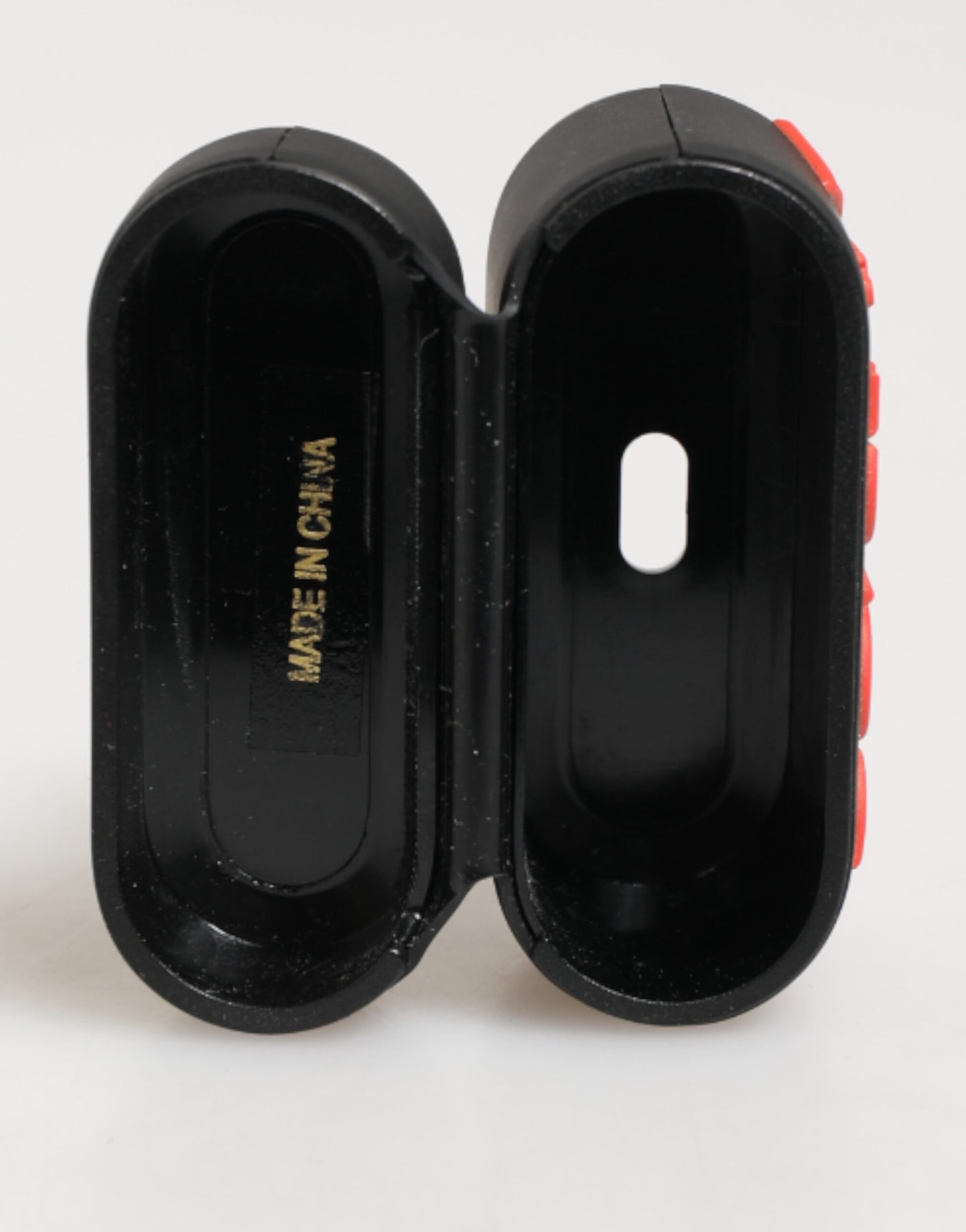 Dolce & Gabbana Black Orange Rubber Logo Embossed Accessory Airpods Case