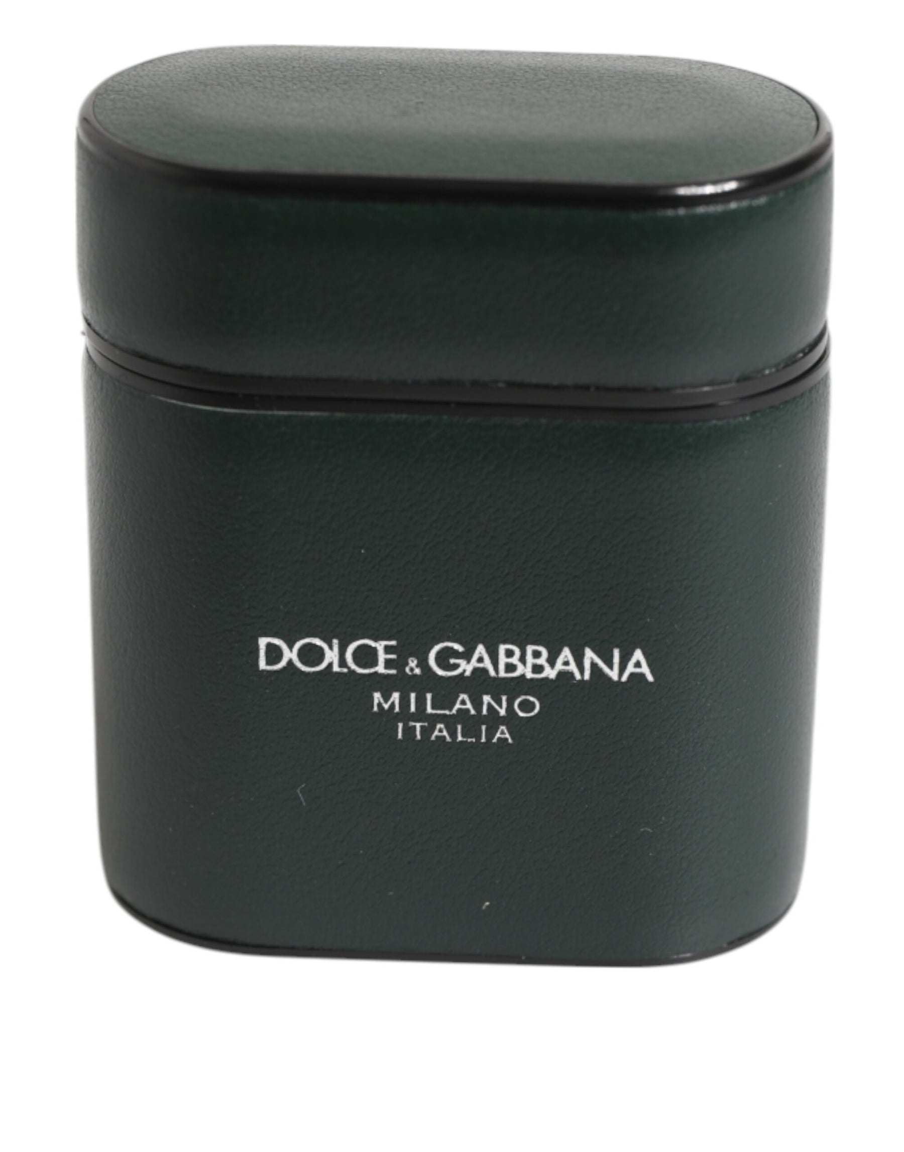 Dolce & Gabbana Army Green Calfskin Leather Logo Flip Holder Airpods Case | Regal Royce