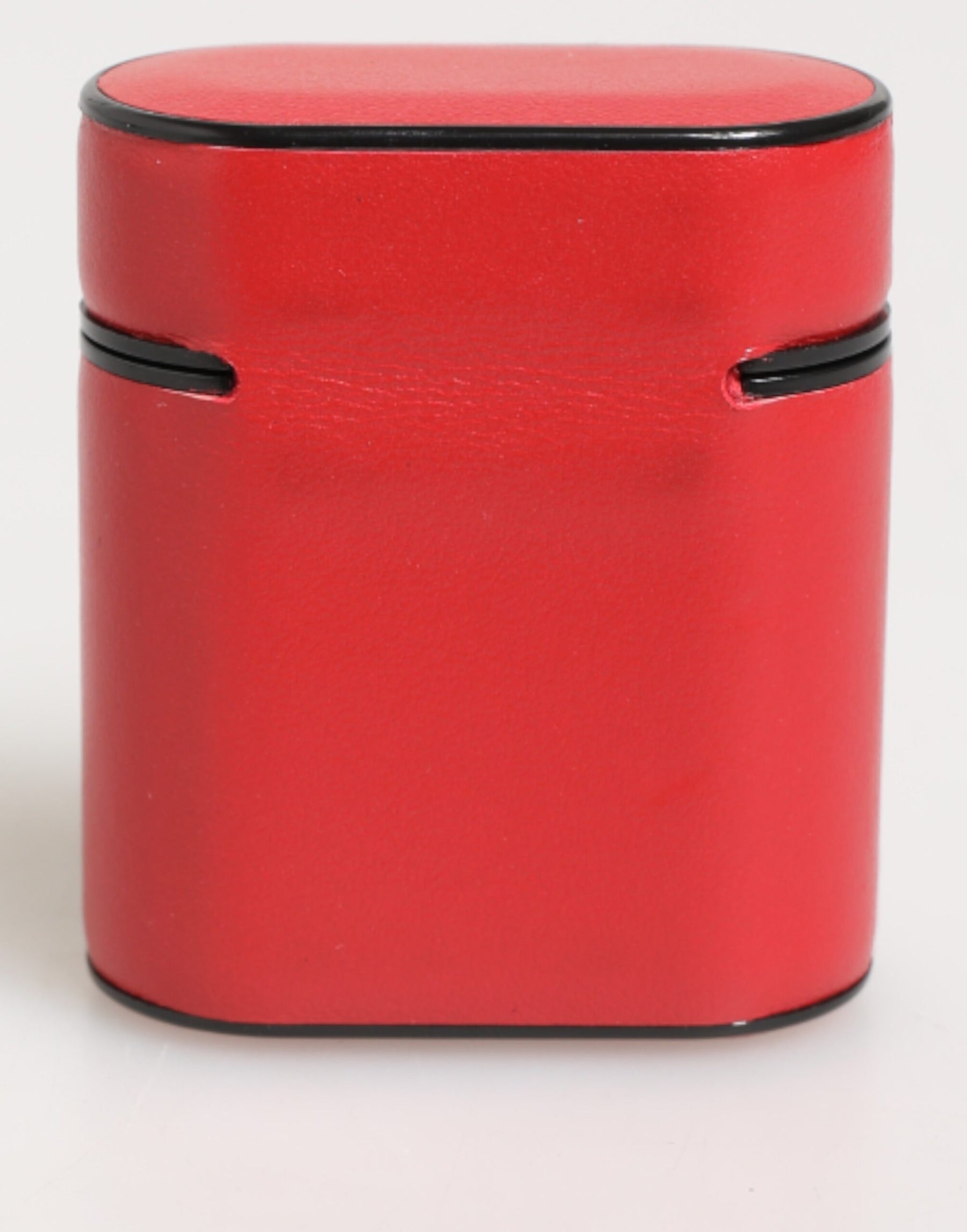 Dolce & Gabbana Red White Calfskin Leather Logo Flip Holder Airpods Case | Regal Royce