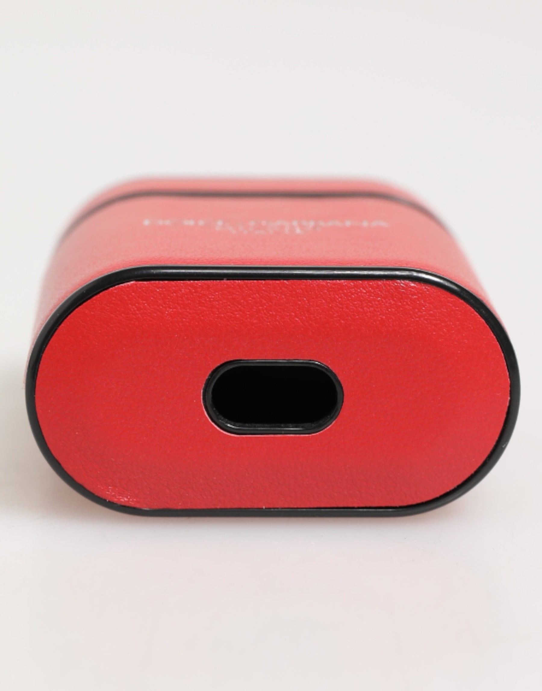 Dolce & Gabbana Red White Calfskin Leather Logo Flip Holder Airpods Case | Regal Royce