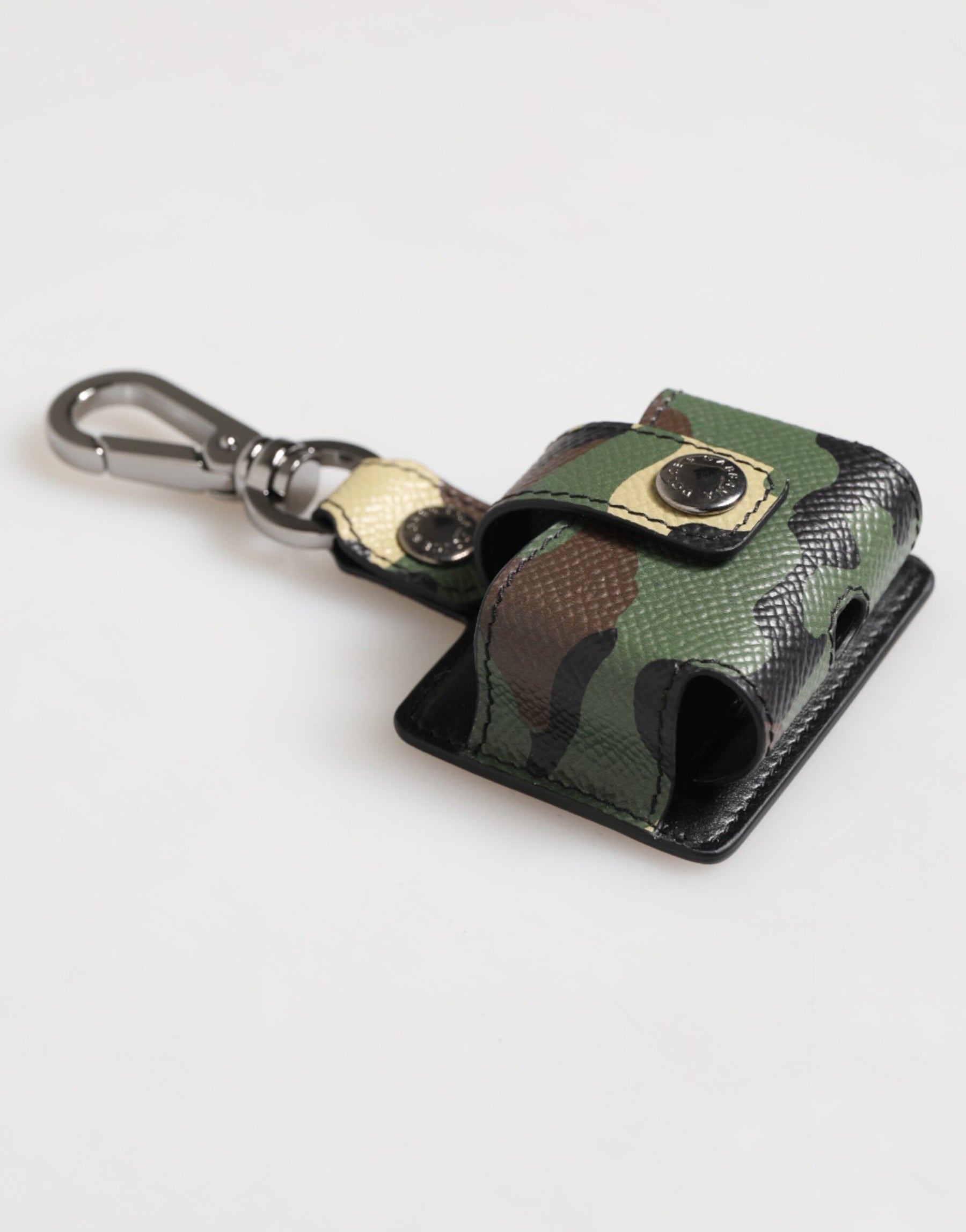 Dolce & Gabbana Multicolor Camouflage Leather Metal Accessory Airpods Case | Regal Royce