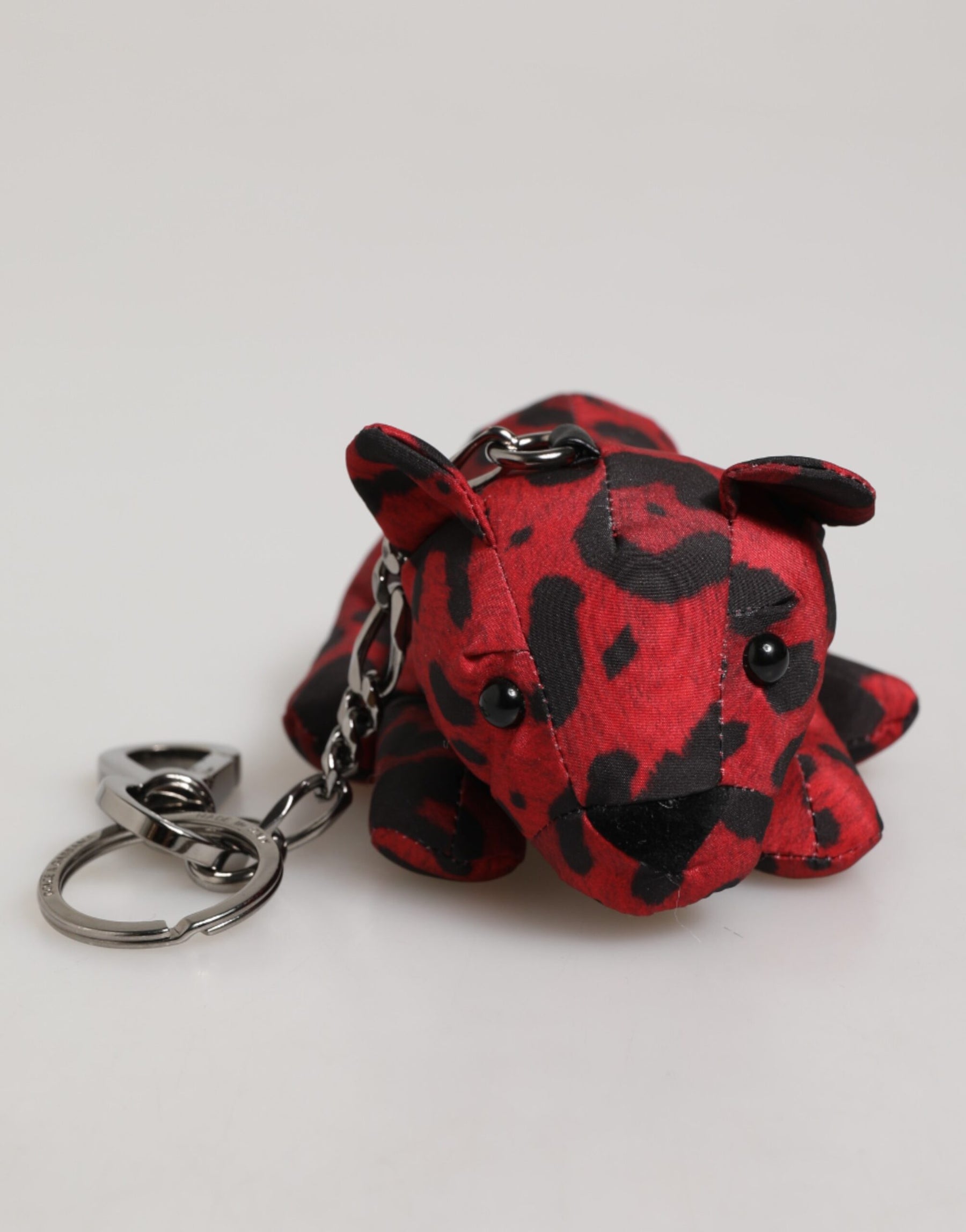Dolce & Gabbana Red Black Polyester Animal Silhouette Bag Keychain Keyring | Regal Royce