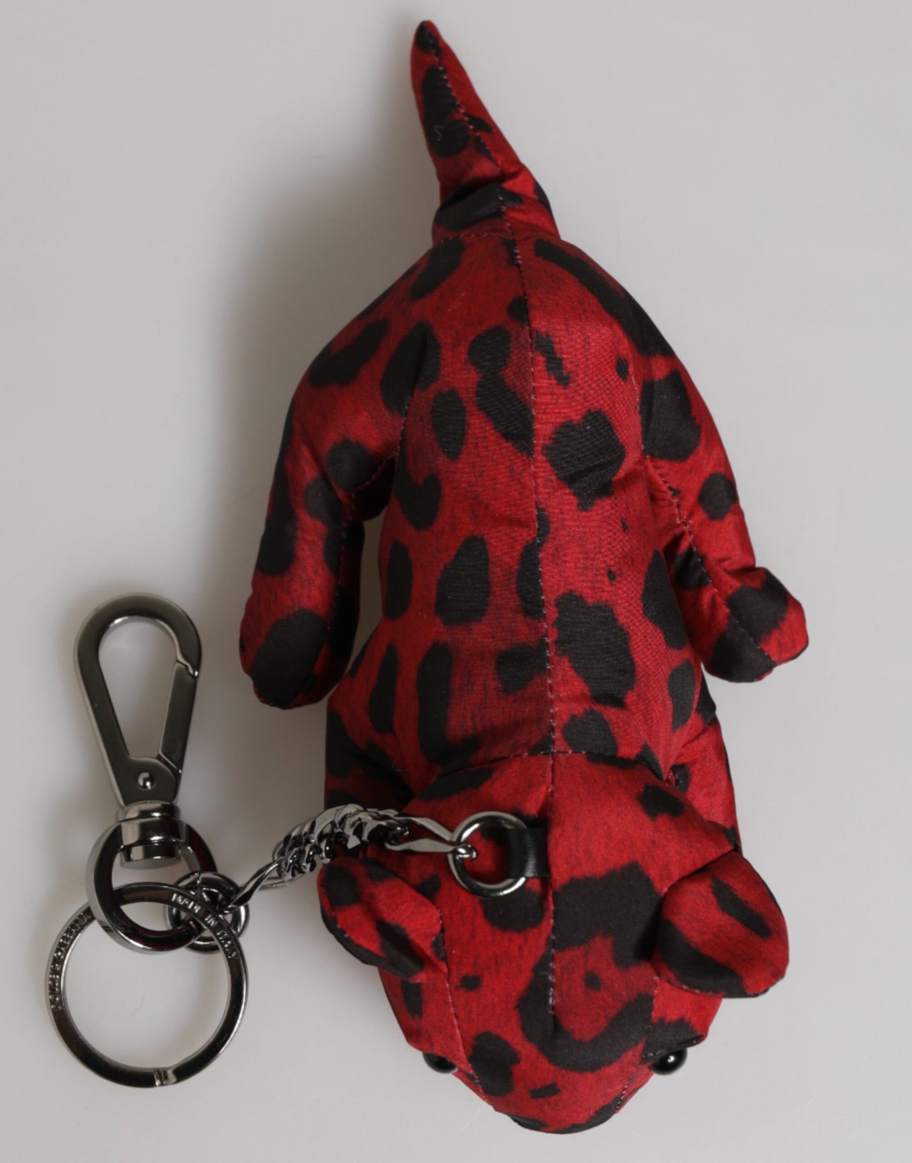 Dolce & Gabbana Red Black Polyester Animal Silhouette Bag Keychain Keyring | Regal Royce